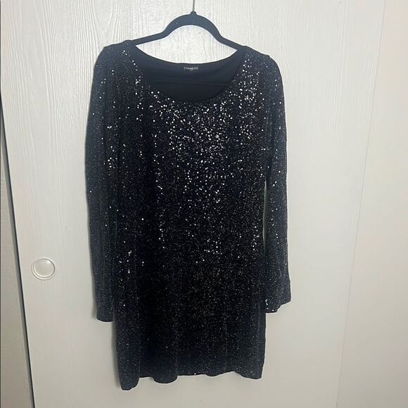 Express Black Sequin Dress - Picture 1 of 4